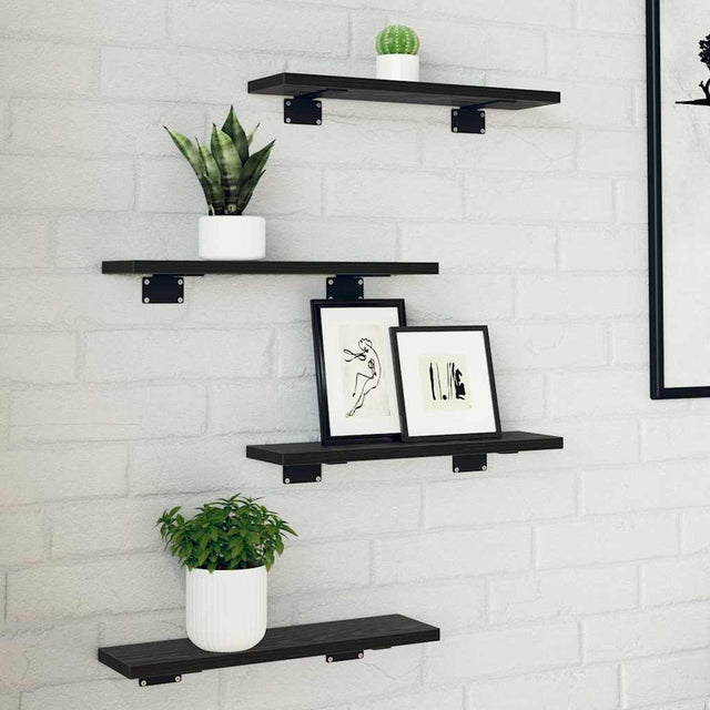Vidaxl boekenplank bord 3-laags 4 st 40 x 10 x 1,5 cm bewerkt hout