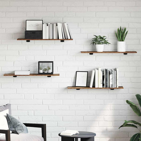 Vidaxl boekenplank bord 3-laags 4 st 80 x 20 x 1,5 cm bewerkt hout