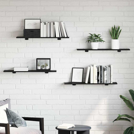 Vidaxl boekenplank bord 3-laags 4 st 80 x 20 x 1,5 cm bewerkt hout