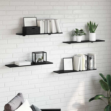 Vidaxl boekenplank bord 3-laags 4 st 80 x 20 x 1,5 cm bewerkt hout