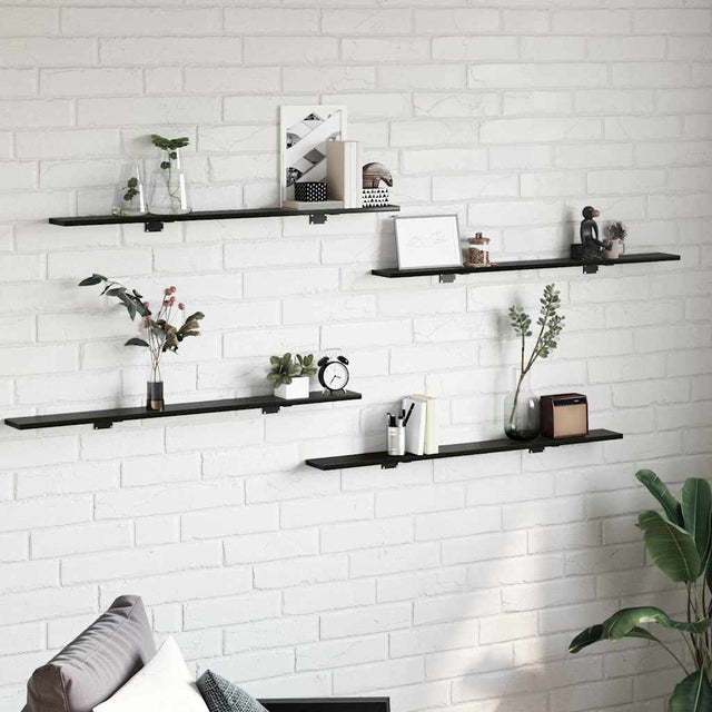 Vidaxl boekenplank bord 3-laags 4 st 100 x 10 x 1,5 cm bewerkt hout