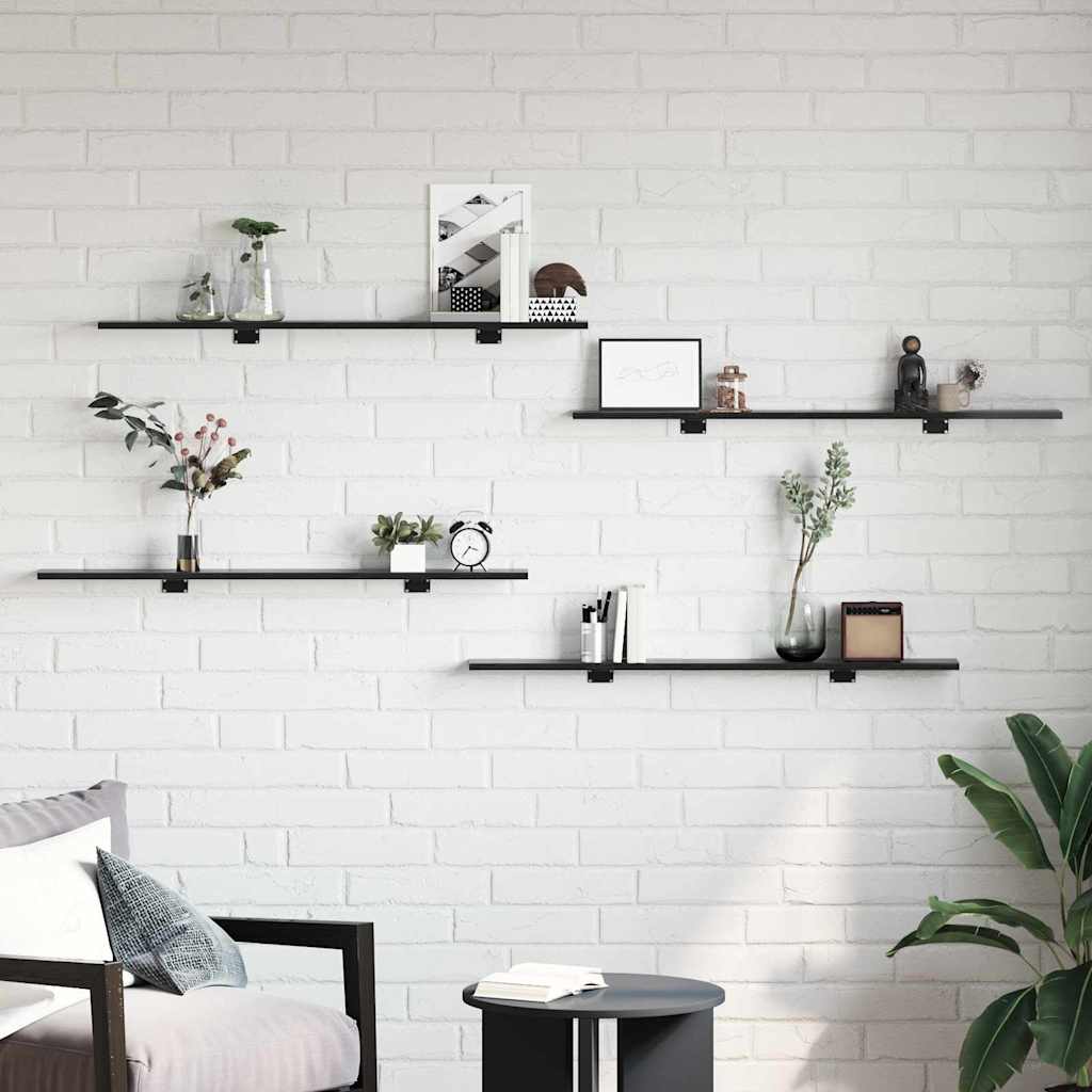 Vidaxl boekenplank bord 3-laags 4 st 100 x 10 x 1,5 cm bewerkt hout