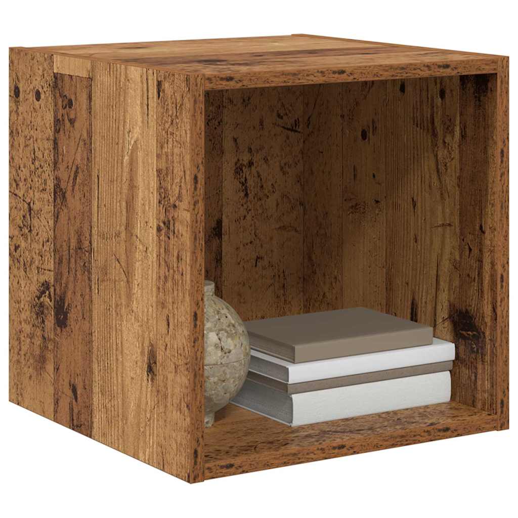 Vidaxl wandkast muurmontage oudhout 37 x 37 x 37 cm bewerkt hout