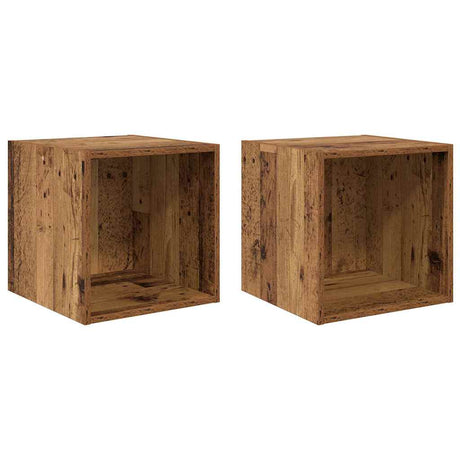 Vidaxl wandkast 2 st oudhout 37 x 37 x 37 cm bewerkt hout
