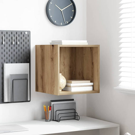 Vidaxl wandkast muurmontage artisan eiken 37 x 37 x 37 cm bewerkt hout