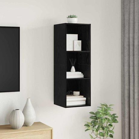 Vidaxl tv-meubelset 37 x 37 x 107 cm zwart eiken bewerkt hout