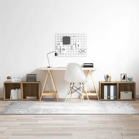 Vidaxl tv-meubelset 4 st artisan eiken bewerkt hout