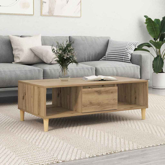 Vidaxl salontafel artisan eiken 102 x 55 x 35 cm bewerkt hout
