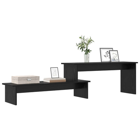 Vidaxl tv-meubelset 180,5 x 30 x 43 cm zwart eiken bewerkt hout