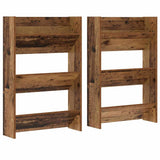 Vidaxl schoenenkast 2 pcs oudhout 60 x 18 x 90 cm bewerkt hout