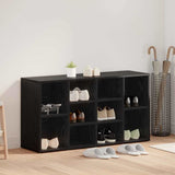 Vidaxl schoenenbank zwart eiken 103 x 30 x 54,5 cm bewerkt hout