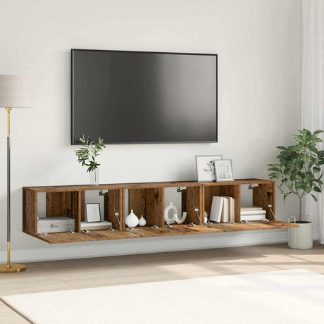 Vidaxl tv-meubelset 3 st bruin bewerkt hout