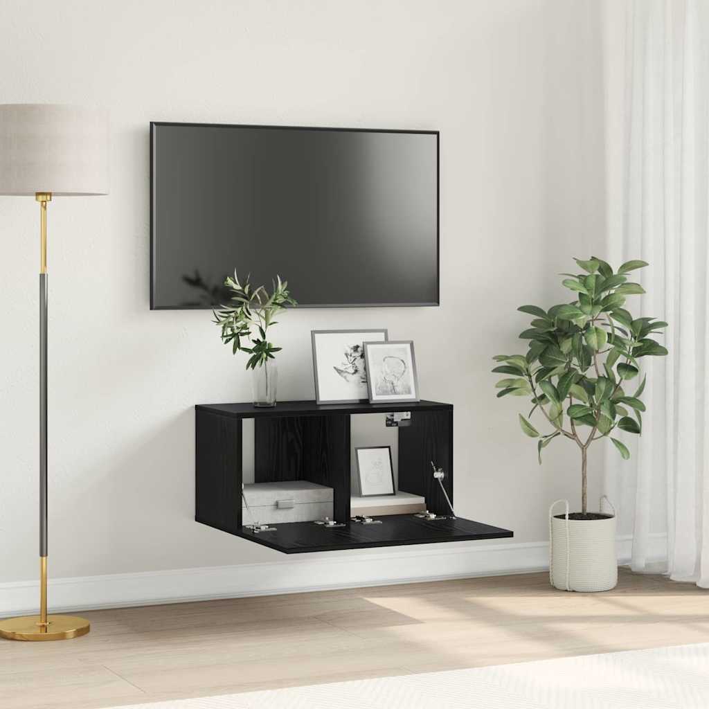 Vidaxl tv-meubelset 60 x 30 x 30 cm zwart bewerkt hout