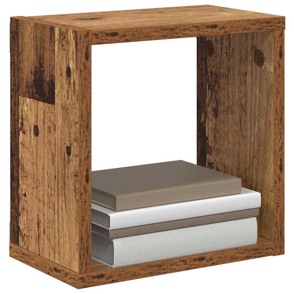 Vidaxl wandschappen muurmontage 2 st oudhout bewerkt hout