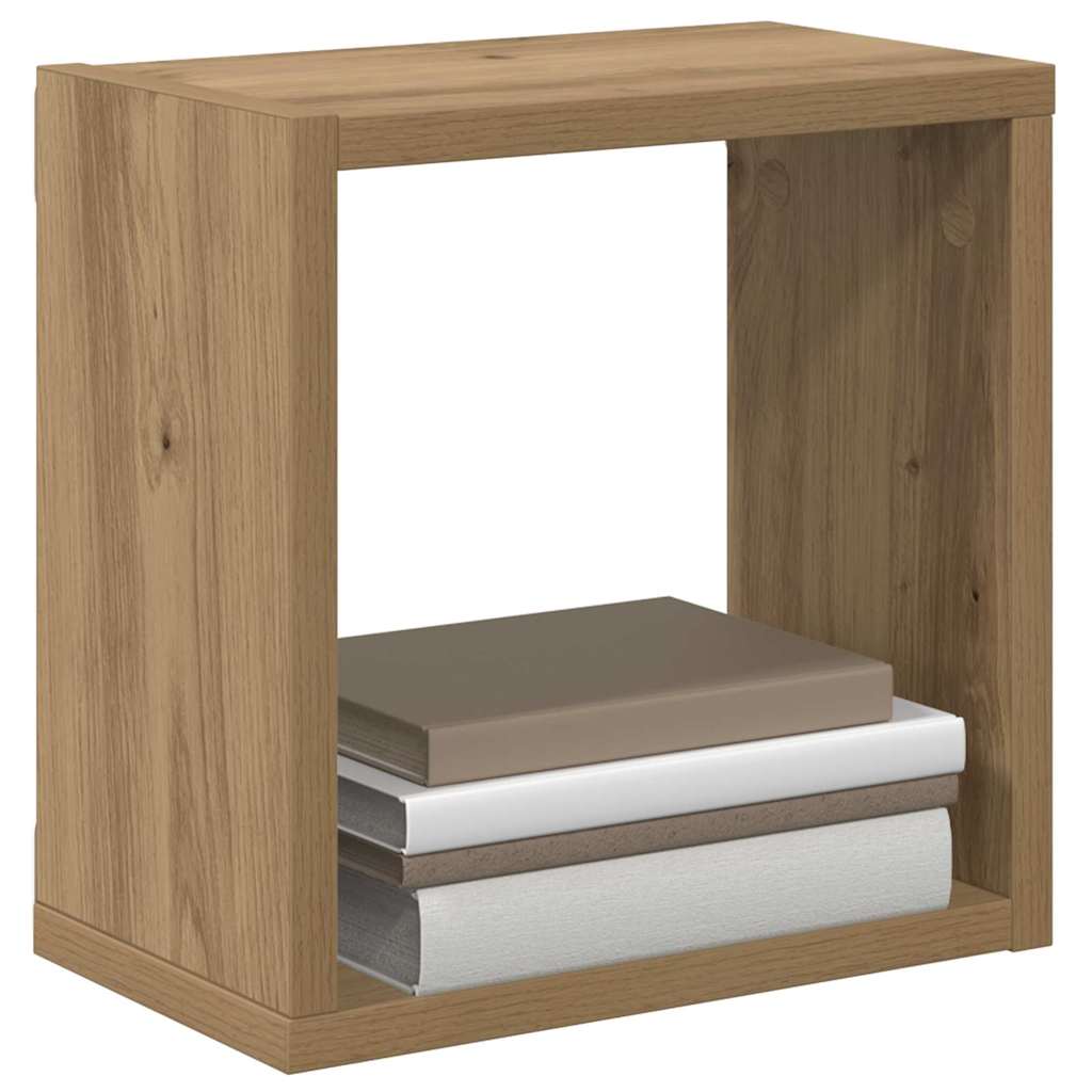 Vidaxl wandschappen 2 st artisan eiken bewerkt hout