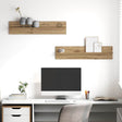 Vidaxl wandplank 2 st artisan eiken 80 x 11,5 x 18 cm bewerkt hout