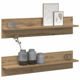 Vidaxl wandplank 2 st artisan eiken 80 x 11,5 x 18 cm bewerkt hout