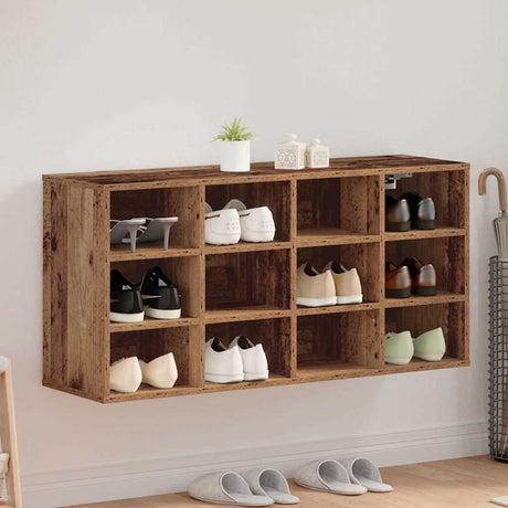 Vidaxl schoenenkast 103 x 30 x 51 cm bewerkt hout oud hout