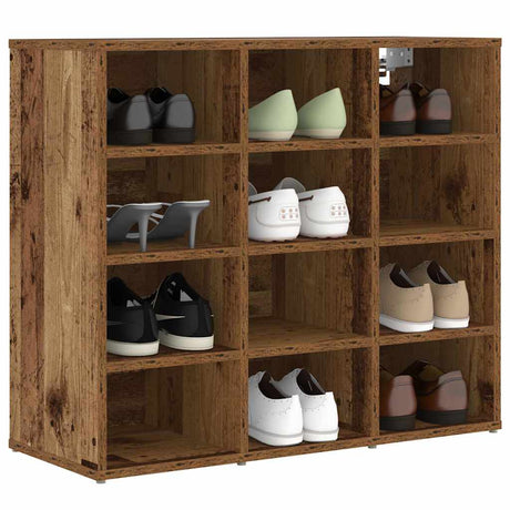 Vidaxl schoenenkast 77,5 x 30 x 67 cm bewerkt hout oud hout