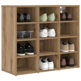 Vidaxl schoenenkast artisan eiken 77,5 x 30 x 67 cm bewerkt hout