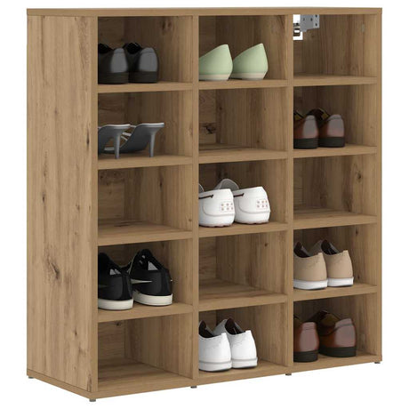 Vidaxl schoenenkast artisan eiken 77,5 x 30 x 83,5 cm bewerkt hout