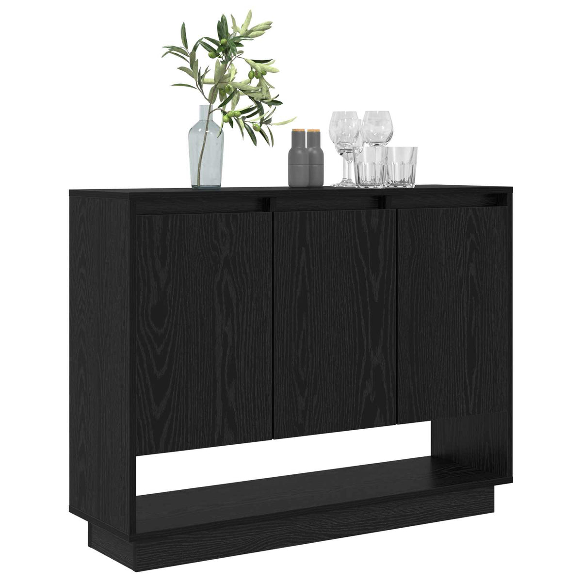 Vidaxl dressoir zwart eiken 97 x 29 x 75 cm bewerkt hout