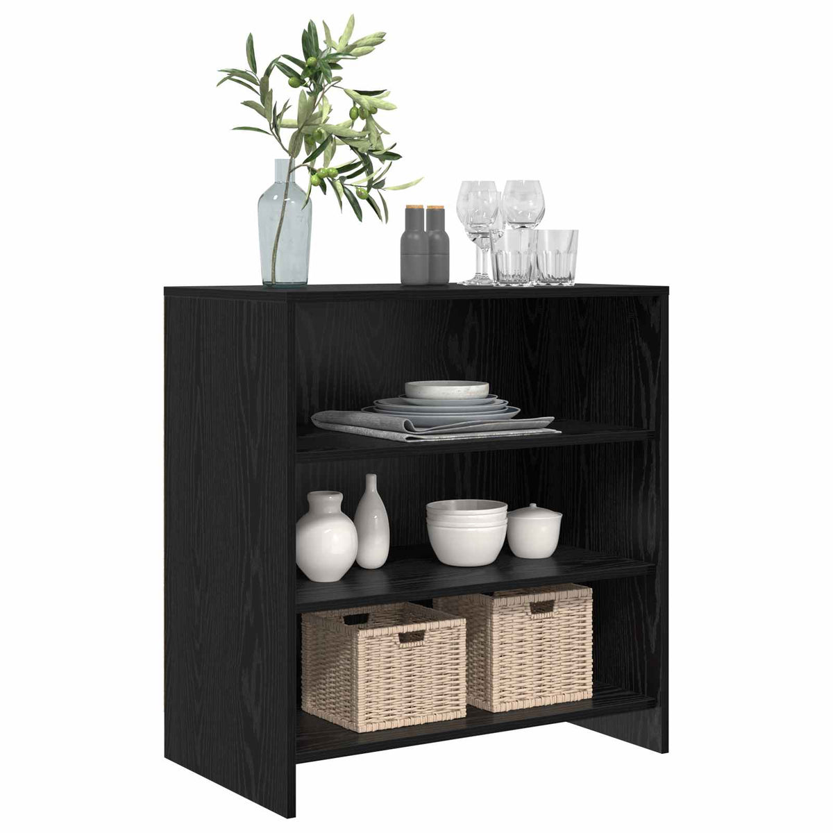 Vidaxl dressoir zwart 70 x 41 x 75 cm bewerkt hout