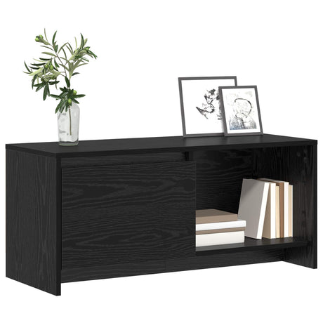 Vidaxl tv-meubelset 90 x 35 x 40 cm zwart eiken bewerkt hout