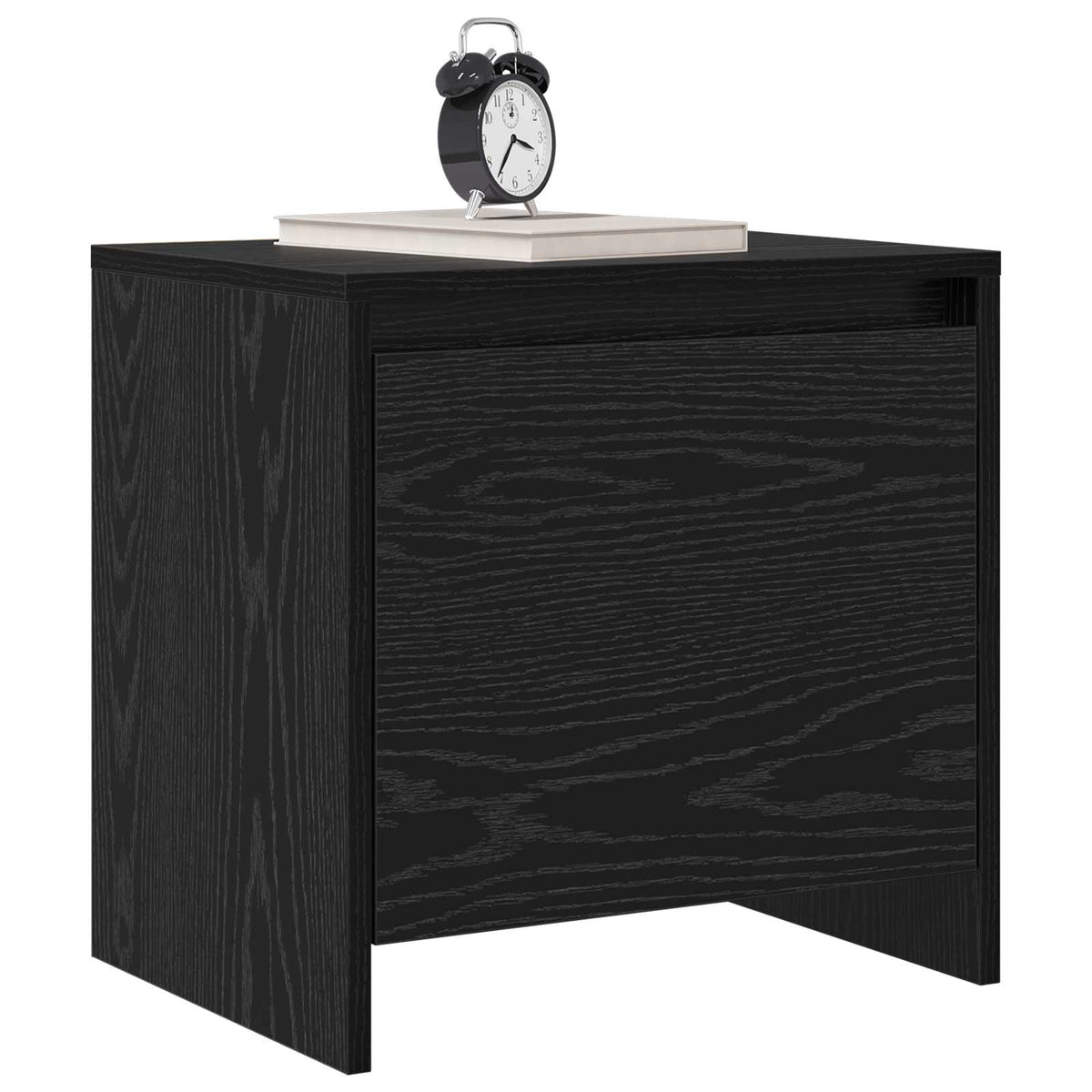 Vidaxl nachtkastje zwart eiken 45 x 34 x 44,5 cm bewerkt hout