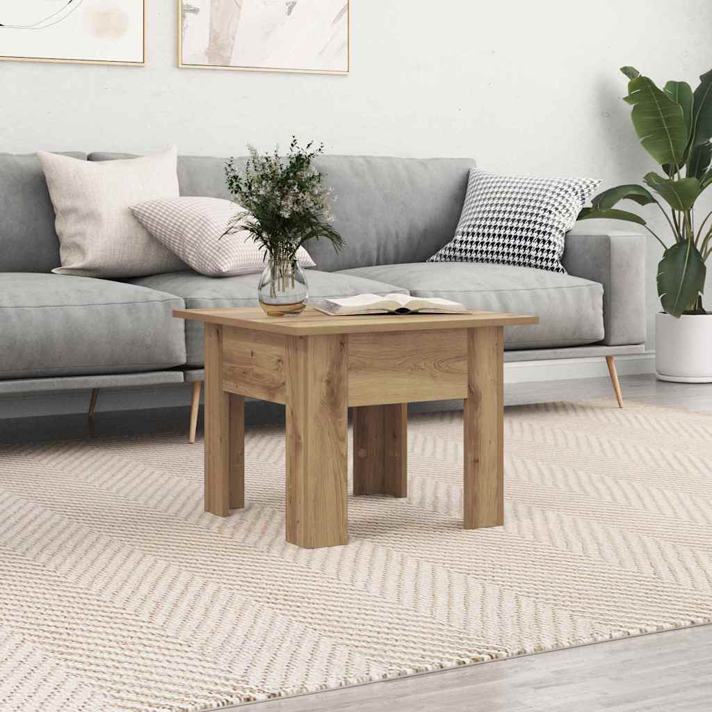 Vidaxl salontafel artisan eiken 55 x 55 x 42 cm bewerkt hout