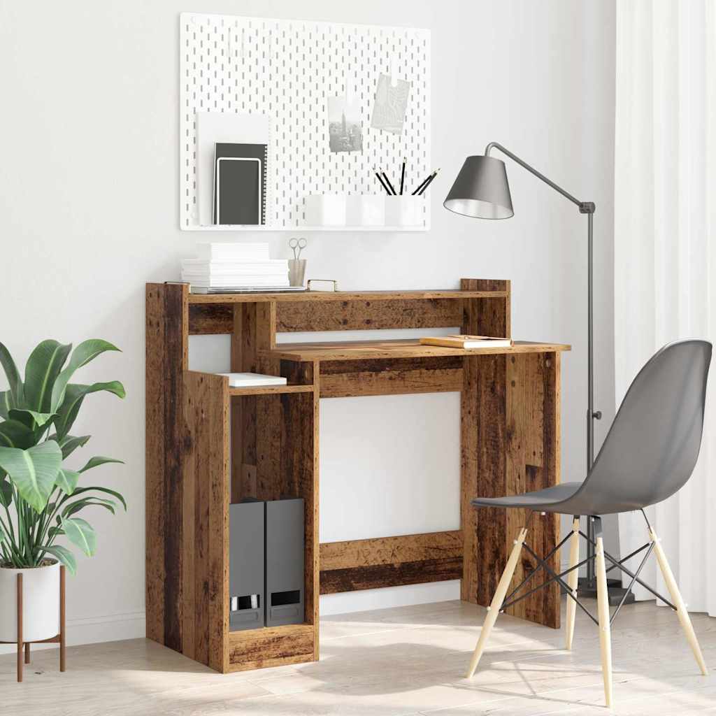 Vidaxl bureau oudhout 97 x 45 x 90 cm bewerkt hout