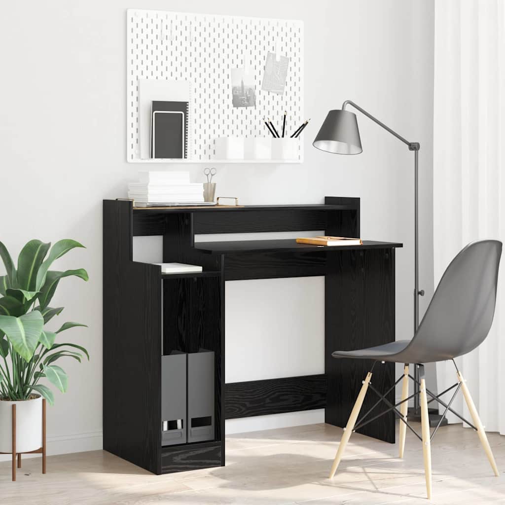 Vidaxl bureau zwart eiken 97 x 45 x 90 cm bewerkt hout