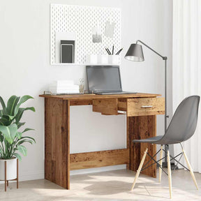 Vidaxl bureau oudhout 100 x 50 x 76 cm bewerkt hout