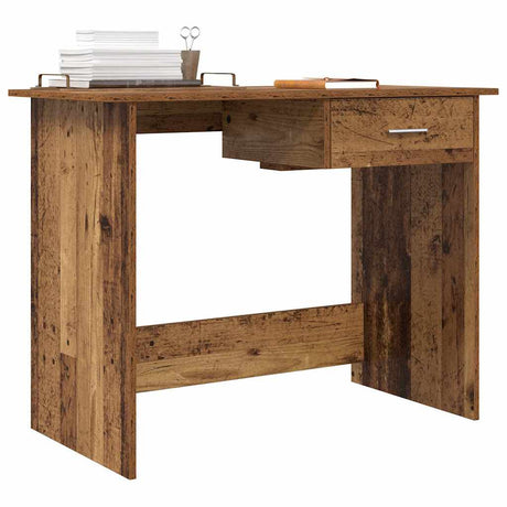Vidaxl bureau oudhout 100 x 50 x 76 cm bewerkt hout