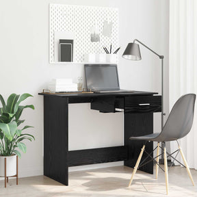 Vidaxl bureau zwart eiken 100 x 50 x 76 cm bewerkt hout