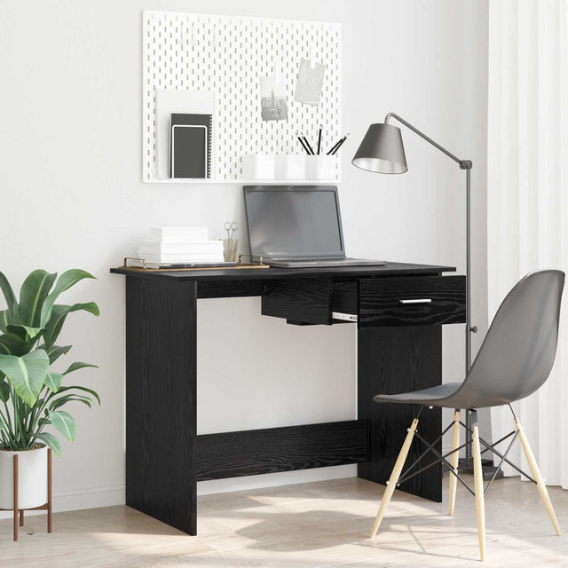 Vidaxl bureau zwart eiken 100 x 50 x 76 cm bewerkt hout