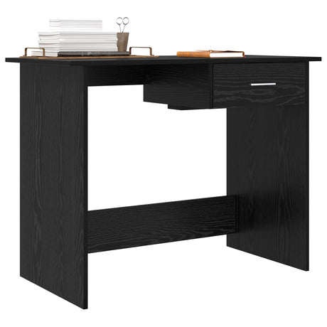 Vidaxl bureau zwart eiken 100 x 50 x 76 cm bewerkt hout