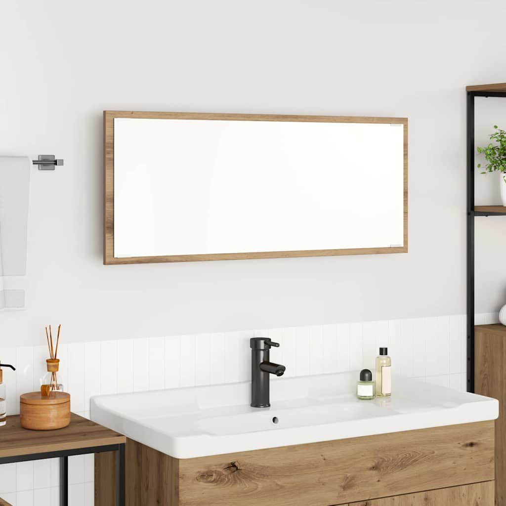 Vidaxl spiegel artisan eiken 90 x 8,5 x 37 cm bewerkt hout