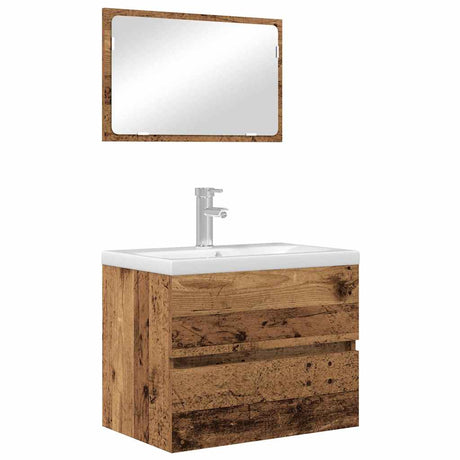 Vidaxl badkamermeubelset 2 st oud hout 57 x 37 x 45 cm
