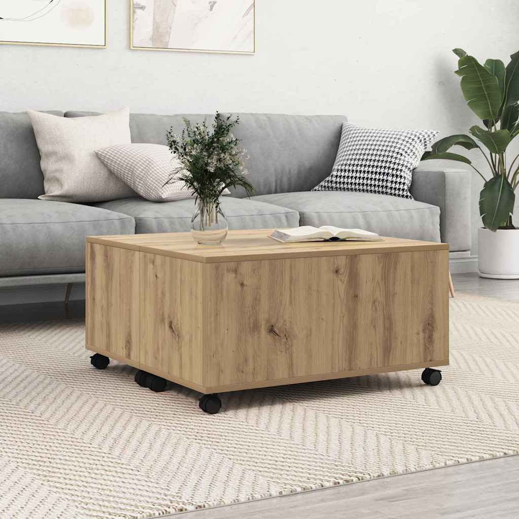 Vidaxl salontafel artisan eiken 75 x 75 x 38 cm bewerkt hout