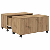 Vidaxl salontafel artisan eiken 75 x 75 x 38 cm bewerkt hout