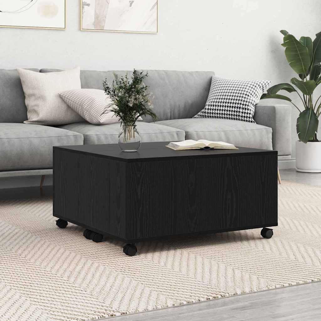 Vidaxl salontafel zwart eiken 75 x 75 x 38 cm bewerkt hout