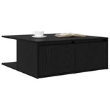 Vidaxl salontafel zwart eiken 80 x 80 x 31,5 cm bewerkt hout