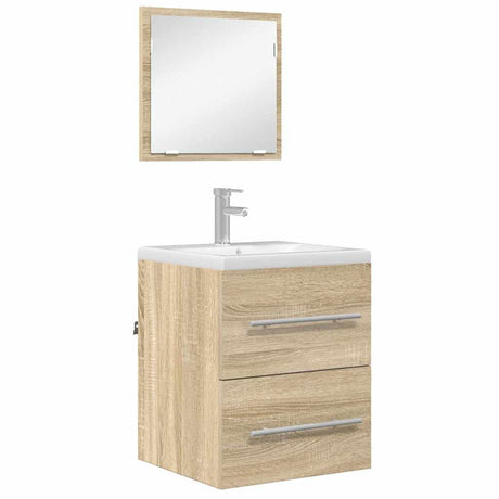 Vidaxl badkamermeubelset met lade met opslag bruin 41 x 38,5 x 48 cm