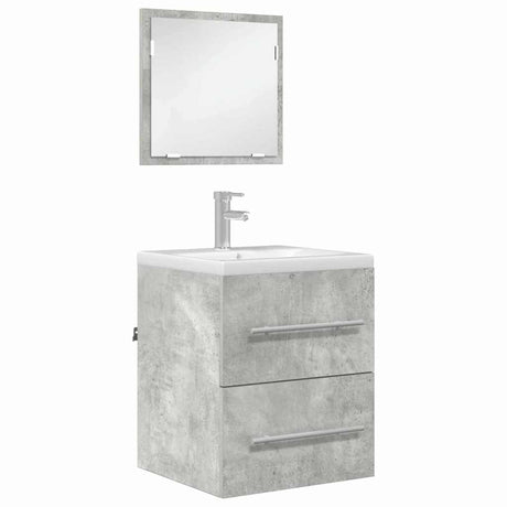 Vidaxl badkamermeubelset met lade met opslag grijs 41 x 38,5 x 48 cm
