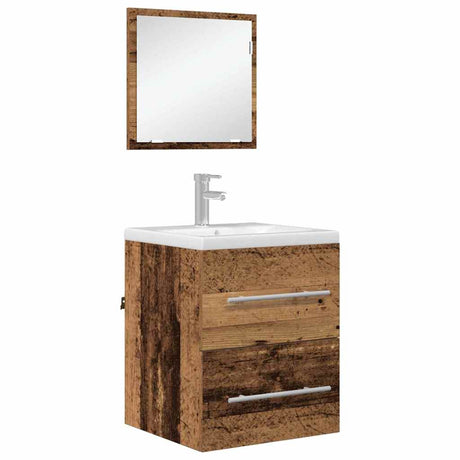 Vidaxl badkamermeubelset met lade met opslag bruin 41 x 38,5 x 48 cm