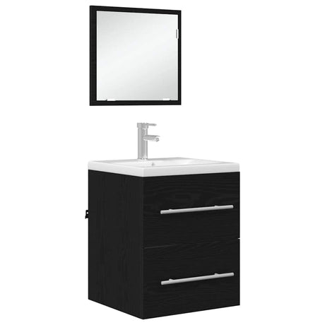 Vidaxl badkamermeubelset met lade met opslag zwart 41 x 38,5 x 48 cm