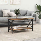 Vidaxl salontafel oud hout 80 x 45 x 45.5 cm bewerkt hout
