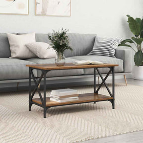 Vidaxl salontafel oud hout 80 x 45 x 45.5 cm bewerkt hout