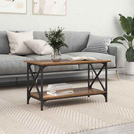 Vidaxl salontafel oud hout 80 x 45 x 45.5 cm bewerkt hout